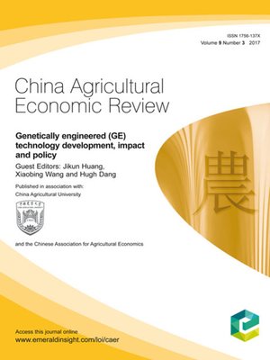 cover image of China Agricultural Economic Review, Volume 9, Number 3